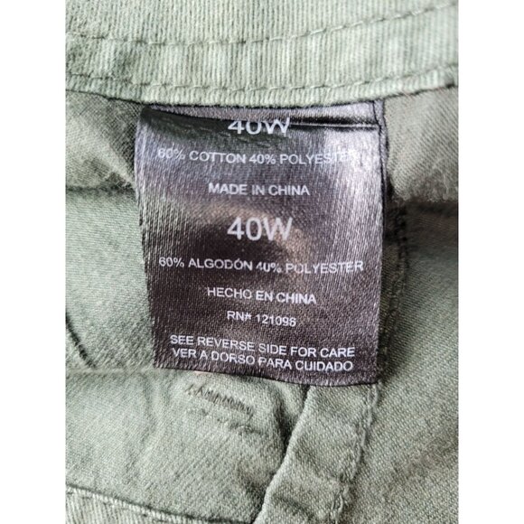 Weatherproof Mens Cargo Shorts Tag 40W Fit 42 Olive Green Cotton Blend Durable - Picture 4 of 9